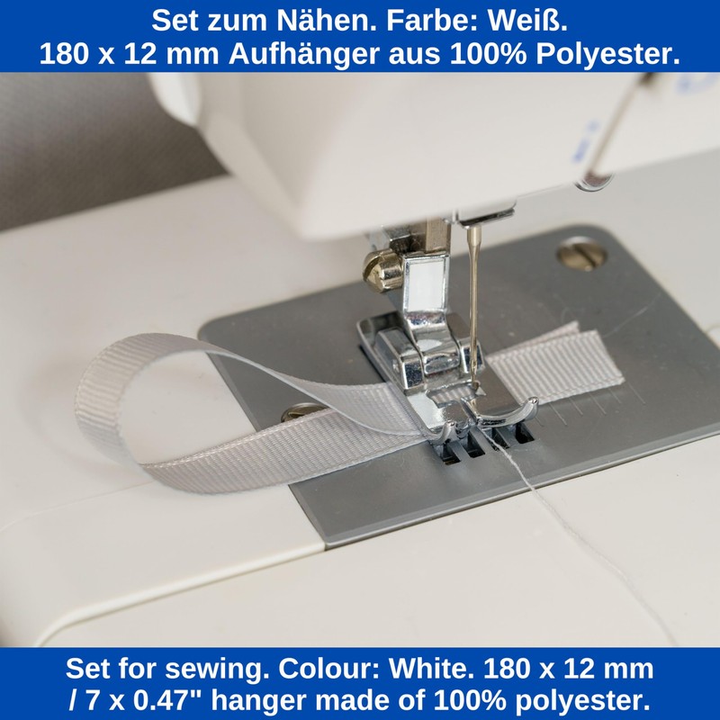 Sew On Towel Hangers, 24 Pieces 180 x 12 mm