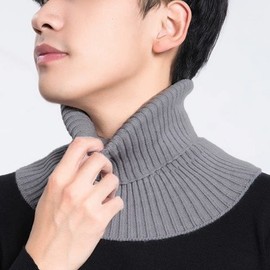 Thereisno Women's Turtleneck Knitted Winter Fake Collar Detachable Neck Warmer Elastic High Collars Off Shoulder Clothing Supplies Fake Collar-Scarf