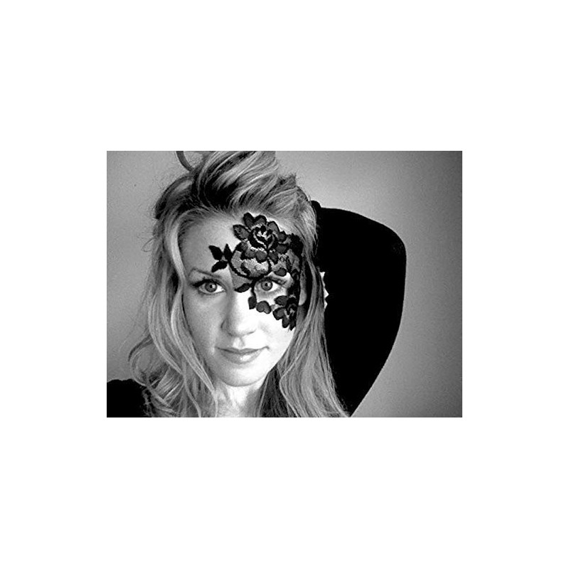 Reusable Adhesive Black Lace Masquerade Mask by LacedAndWaisted - includes