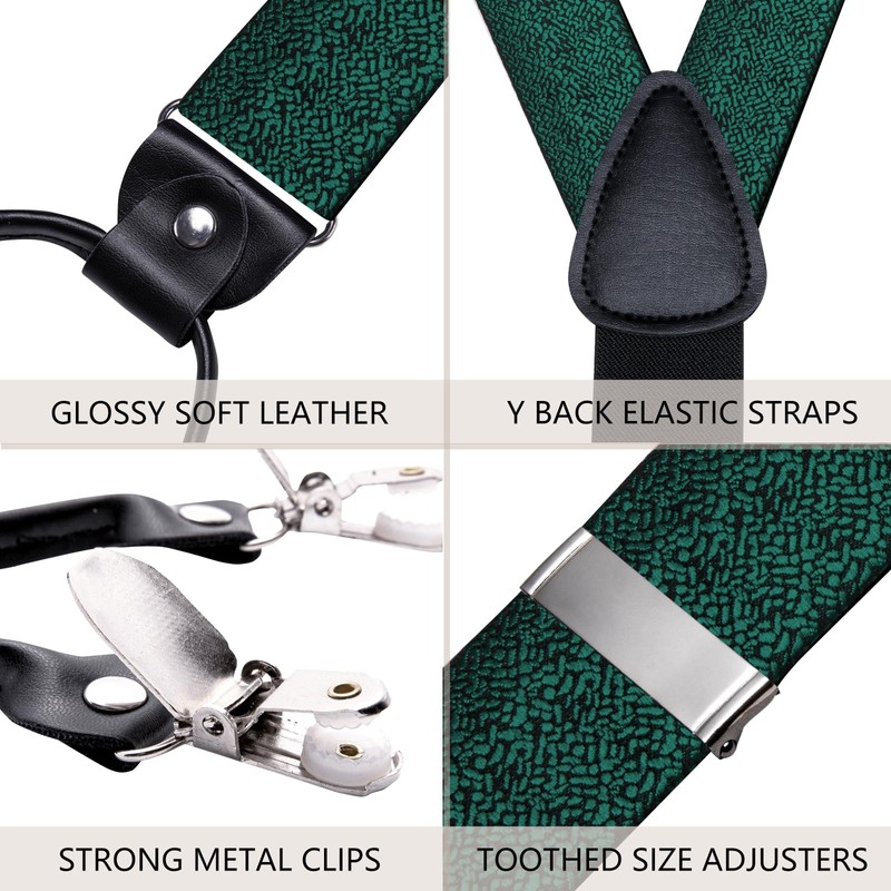 Dubulle Mens Clips Suspenders and Pretied Bowtie Set Y Shape