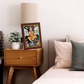 zig zag God Dakshinamurthy / Dakshinamoorthy Small Photo Frame For Wall Table Pooja Room Size Small ( 6x8 inches, Acrylic Glass)