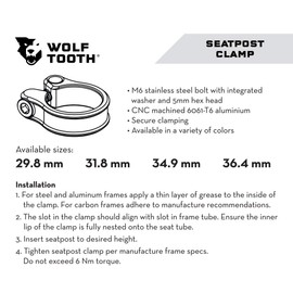 Wolf Tooth Seatpost Clamp 36.4mm Orange