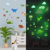 Glow in The Dark Dinosaur Wall Decals Stickers, Removable Footprints