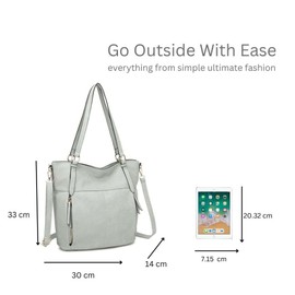 Womens Stylish Large Tote Practical Shopper Handbag Shoulder Bag with Long Strap -BLACK