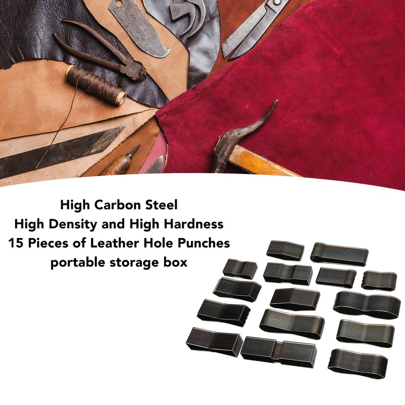 15Pcs Hollow Punch Cutter Hardened High Carbon Steel Rich Sizes