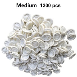 ANSLYQA Finger Cots, (Medium,1200 Pcs) Disposable Latex Finger Covers Anti Static Rubber Fingertips Protective for Electronic Repair,Crafting Industrial Apply,White