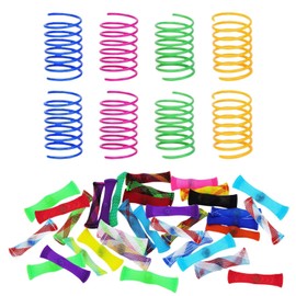 CYNOSURETECH 50 Pieces Of Network Tube Marbles And 8 Pieces Of Plastic Springs, Throwing Toys, Creative Toys, Decompression Toys, Children'S Toys