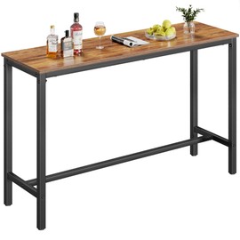 Mr IRONSTONE Bar Table, 53" Pub High Top Rectangular Bar Height Sofa Table Dining Table, for Narrow Space, Living Room, Vintage
