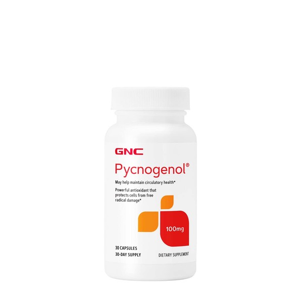 GNC Pycnogenol 100mg, 30 Capsules, Maintains Circulatory Health