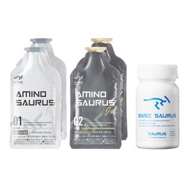 AMINO SAURUS GEL Basesaurus Set, Arginine, Citrulline, Citrate, Magnesium, Caffeine, Multivitaminal, Multineral, Marathon, Running, Full Marathon, Trail Run, Long Range Runner,