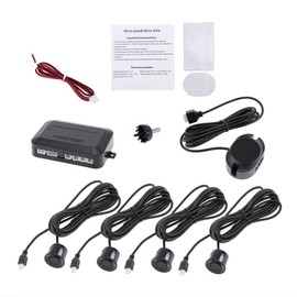 ePathChina Car Parking Sensor System, 4 Sensors Buzzer Car Reverse Backup Radar System with Audible Alarm Buzzer, Waterproof Car Vehicle Back Assistant (Gray)