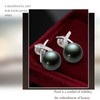 Salanda Pearl Earrings for Women,CZ Pearl Dangle Earrings 18K White