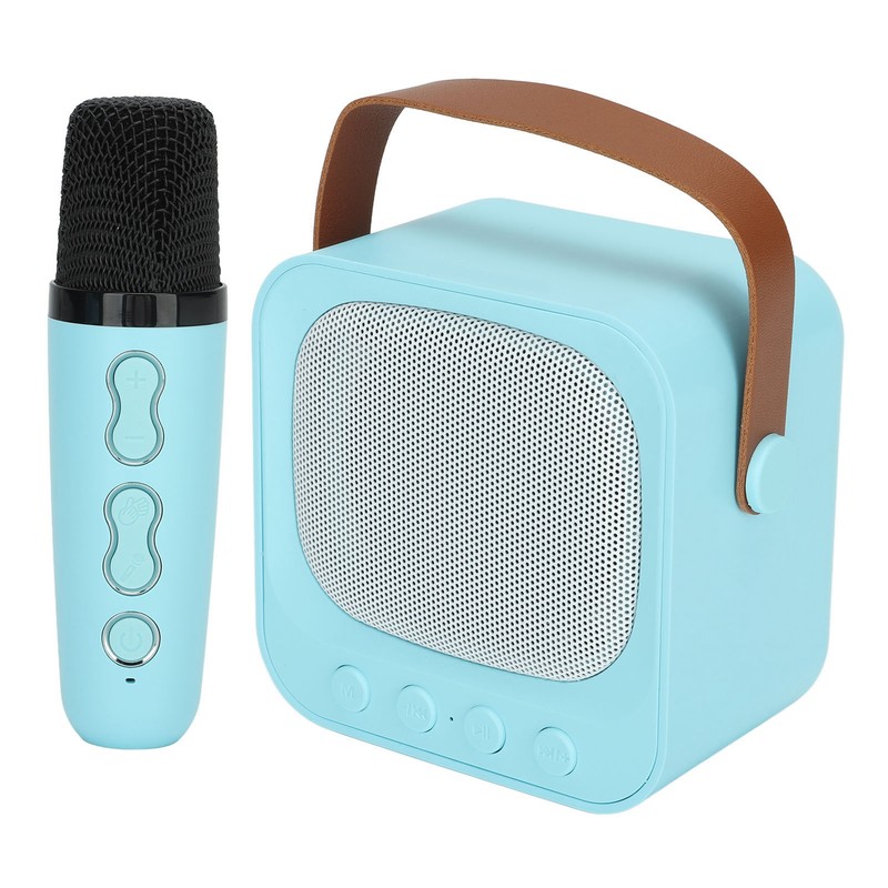 Mini Karaoke Machine Portable Bluetooth Speaker With Wireless Microphone Bass