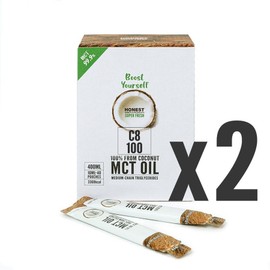 Honest 100% Coconut Low Carb C8 MCT Oil Individually Packed 400ml, 2 Pieces / 어니스트 100% 코코넛 저탄고지 C8 MCT오일 낱개포장 400ml, 2개