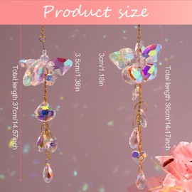 YeahBoom Pack of 2 Suncatcher Crystal Window, Butterfly Dragonfly Crystal Pendant Decoration, Hanging Window Decoration, Rainbow Suncatcher Crystal
