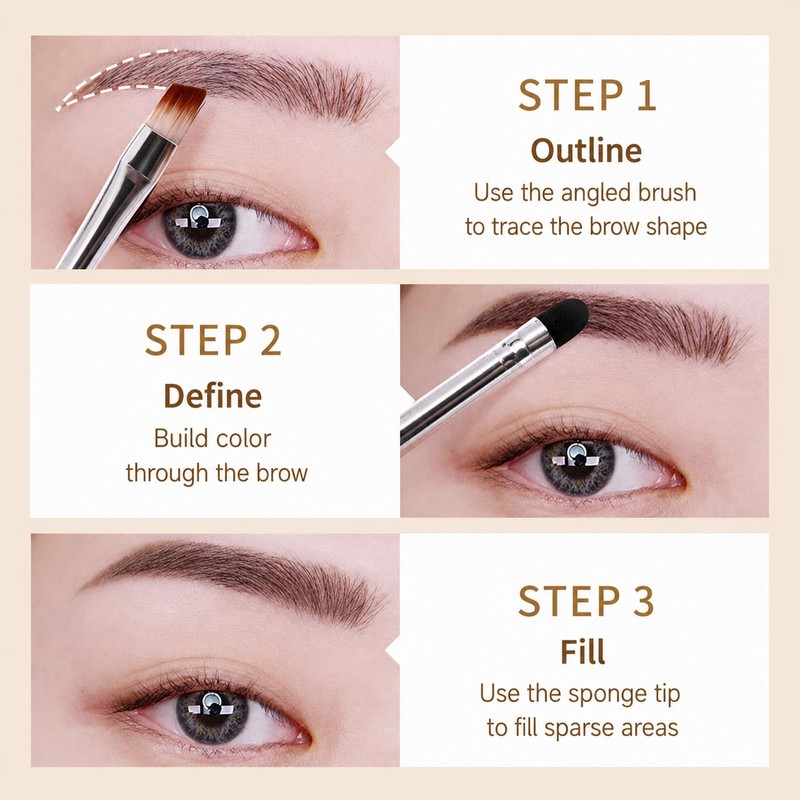 Qwesure Xixi Eyebrow Powder 2 Colours with Double Applicator, Brow