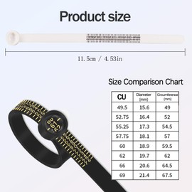 Pack of 2 Ring Sizer with Graduated Magnifying Glass Ring Sizer in Black and White Reusable for Measuring Finger Circumference Ring Sizer for Jewellery Size Measurement for Men and Women