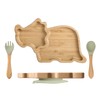 Bamboo Baby Plate Set with Suction - Dinosaur Divided Toddler