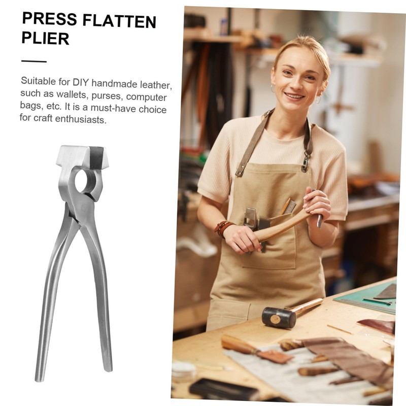 IWOWHERO Leather Craft Flatten Pliers Flat Nose Pliers Tool High