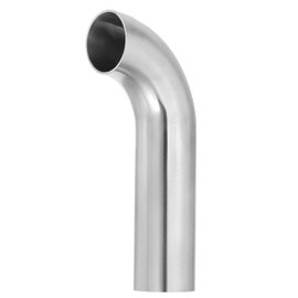 PATIKIL 90 Degree Mandrel Bend Elbow, 1 1/2inch OD Sanitary Exhaust Elbow Exhaust Pipe Connector 304 Stainless Steel 4in L Extended Pipe for Welding Modified Stair Handrail HVAC, 1 Pcs