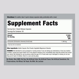 Piping Rock Piping Rock Schizandra Berry Fruit Capsules 1160mg | 100 Count | Non-GMO, Gluten Free Supplement