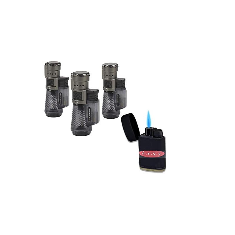 Vertigo by Lotus Cyclone Triple Torch Cigar Lighter Charcoal 3