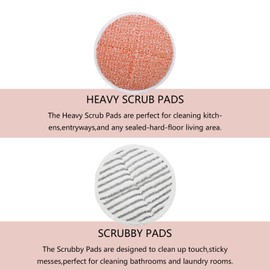 GreeSuit 10 Pack Replacement Steam Mop Pads for Bissell Spinwave 2039A 2124-6 Heavy Scrub Pads, 4 Scrubby Pads