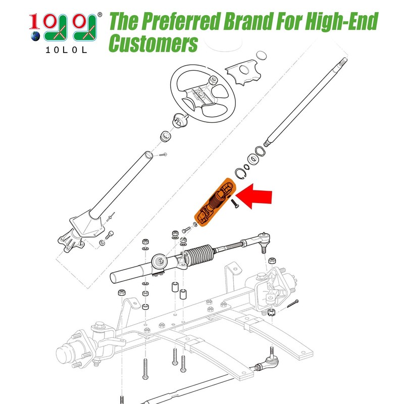 10L0L Intermediate Steering Shaft Joint for EZGO TXT 2001-up Golf