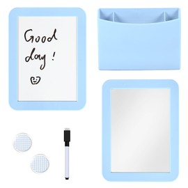 Svartur Blue Locker Accessories for Girls with Magnetic whiteboard, Locker Mirror and Magnetic Pen Holder, Locker Decoration for School Locker, Locker Organizer for Work, Back to School Essentials