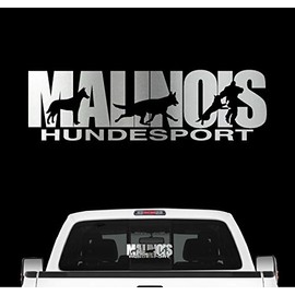 siviwonder Malinois Dog Sport Car Sticker Dog Film Belgian Mali Shepherd Colour Metallic Silver Size 100 cm