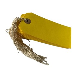 250 Strung Tags/Tie On Luggage Labels (SPT5-120mm) (Yellow)