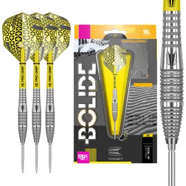 Target Darts Bolide 90% Tungsten Swiss Point Steel Darts Set, yellow, 24g