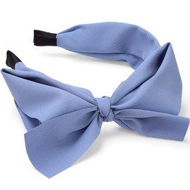 WantGor Bow Headbands for Women, Big Bowknot Hair Hoop Women Knotted Wide Turban Headbands Hair Band Bows Hair Accessories (Blue)