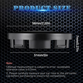 4Pcs Hub Centre Caps 56mm, Universal Wheel Hub Caps, Stable Car Wheel Center Hub Caps Replacement Compatible with Most Alloy Wheel (OD 56mm ID 51mm).56mm-51mm centre caps