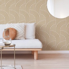 Scott Living SLS3513 Honey Gatsby Self Adhesive Wallpaper, Neutral