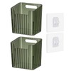 Set of 2 Storage Organizer Bins Wall Mounted Floating Shelves