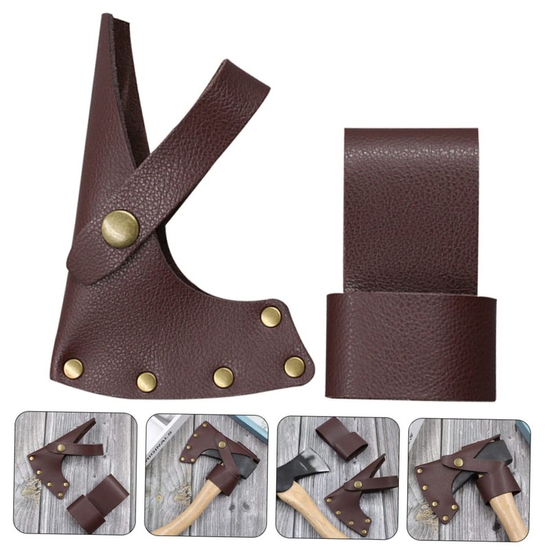 CAXUSD Leather Hatchet Cover for Camping Axes Outdoor Protective Sleeve