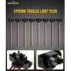 Partsam 8X Truck Trailer Molded 3 Prong Pigtail Harness Stop