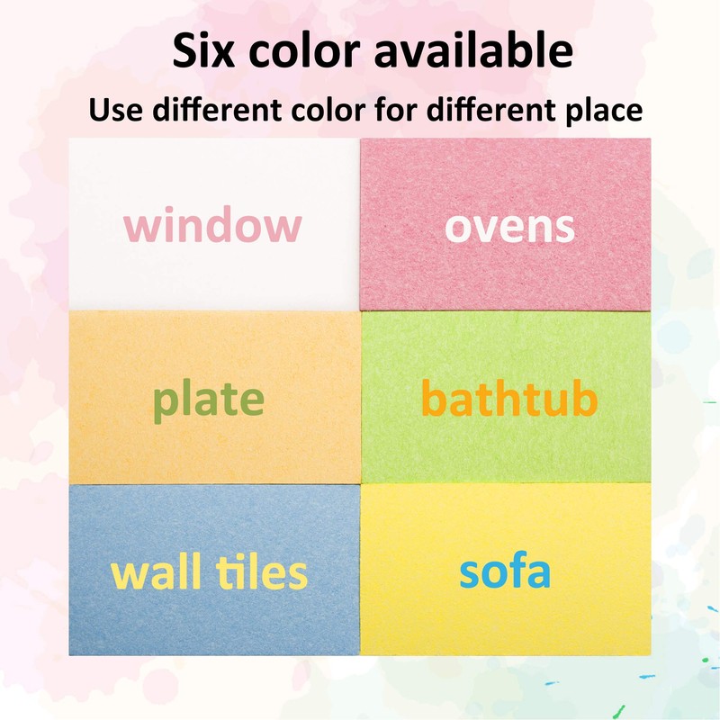 ARCLIBER Cleaning Scrub Sponge,Cellulose Non-Scratch for Kitchen,Bathroom,Cars,Colorful Compressed Sponge (18