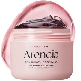 ARENCIA Suero de Mascarilla Facial de Smoothie Rojo Nocturno, Luminoso y Calmante con 30% de colágeno rojo, Niacinamida, Péptido, Vitamina E