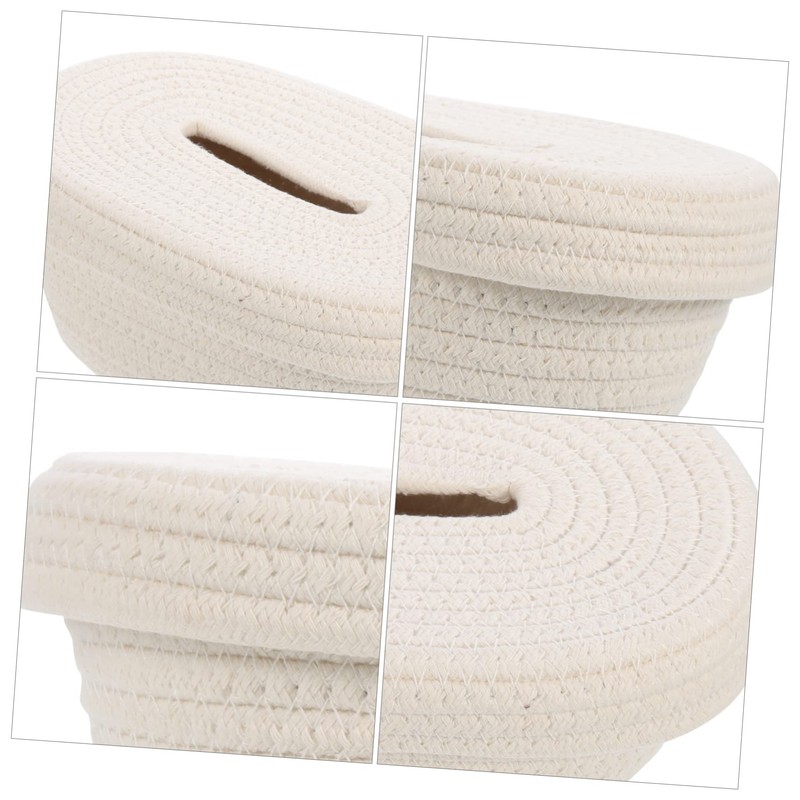 Gatuida Cotton Rope Woven Tissue Box Reusable Tissue Holder for