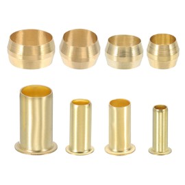 PATIKIL 160Pcs Brass Compression Fittings Assortment Kit, 1/4" 5/16" 3/8" 1/2" Compression Sleeves Ferrules and Insert for Connecting Air, Fuel, Water, Oil and Inert Gases Lines