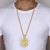 NYUK Gold Chain for Men with Dollar Sign Pendant Necklace