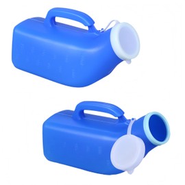 Ai-OUMLEEF Urine Bottle,Men's Portable Urinal with Lid, 2 Packs Large Capacity Urine Bottle,1200ml with Clear Scale for Hospital,Incontinence,Elderly,Travel,Driving,Camping(Blue)