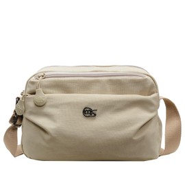 Eslcorri Crossbody Bags for Women, Small Nylon Shoulder Purse Casual Travel Sling Handbag Lightweight Multi-pocket Crossover Everyday Bag Compact Simple Neutral Purse - Sand