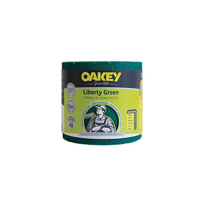 Liberty Green Sanding Roll 115mm x 5m Coarse 40g