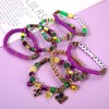 Mardi Gras Beaded Bracelets Glitter Fleur De Lis Crown Make