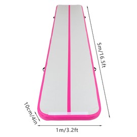 Inflatable Air Gymnastics Mat Training Mats 4 inches Thickness Gymnastics Tracks, With Shock-Absorbing Anti-Slip, for Home Use/Training/Cheerleading/Yoga/Water with Pump