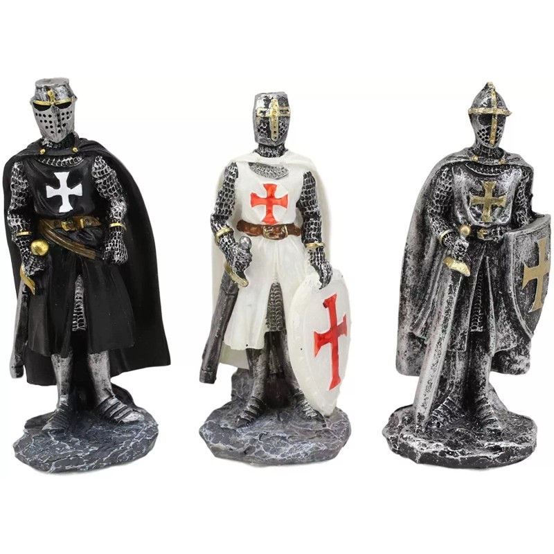 Ebros Set of 12 Medieval Knights Crusaders Figurines Suit of