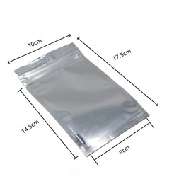 Acrylic Pack of 100 Resealable Aluminium Bags, Zip Bags Holographic Resealable Bags, 10 x 17.5 cm, Sealable Matt with Seal for Food Packaging